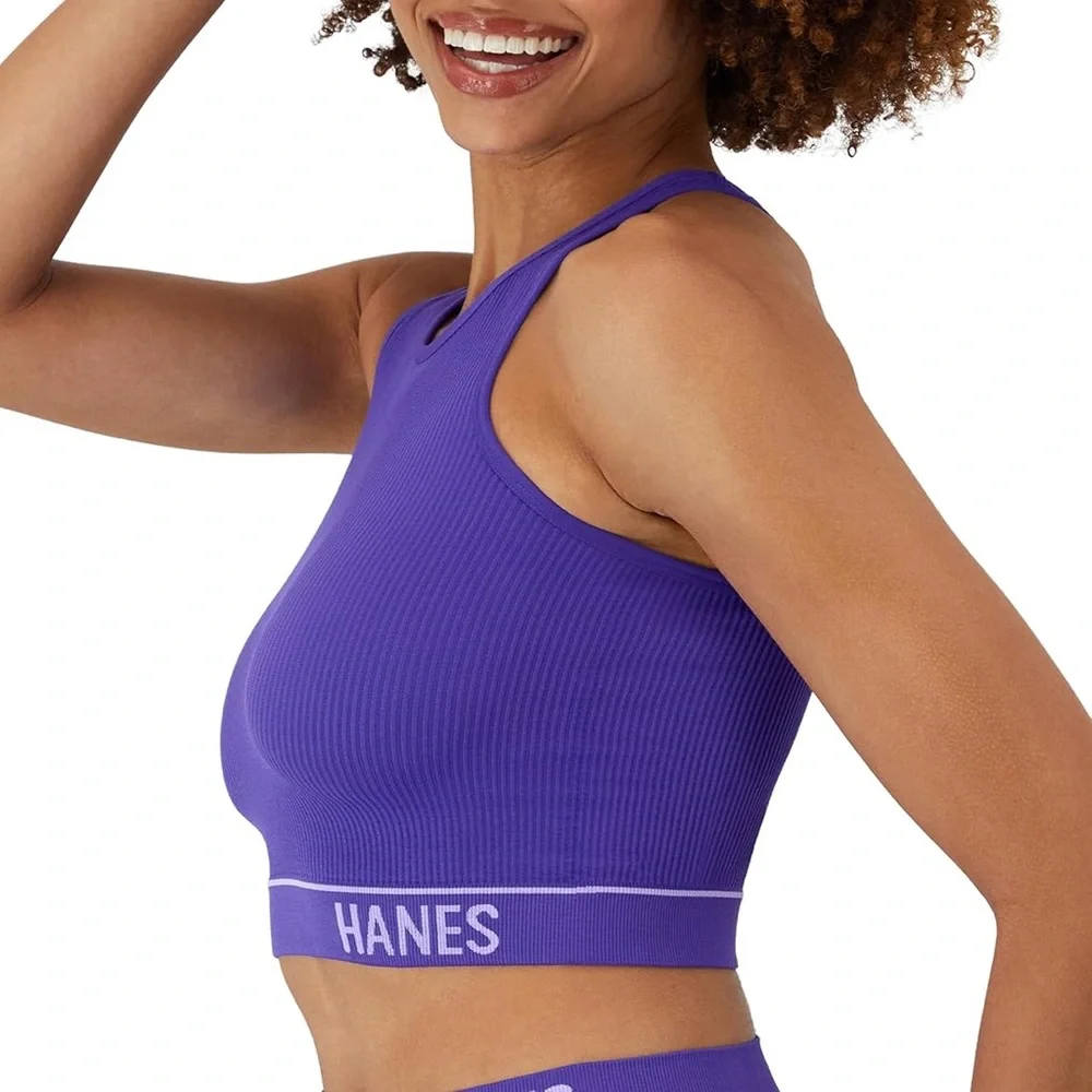 Hanes Women's Originals Ribbed Crop Bralette
